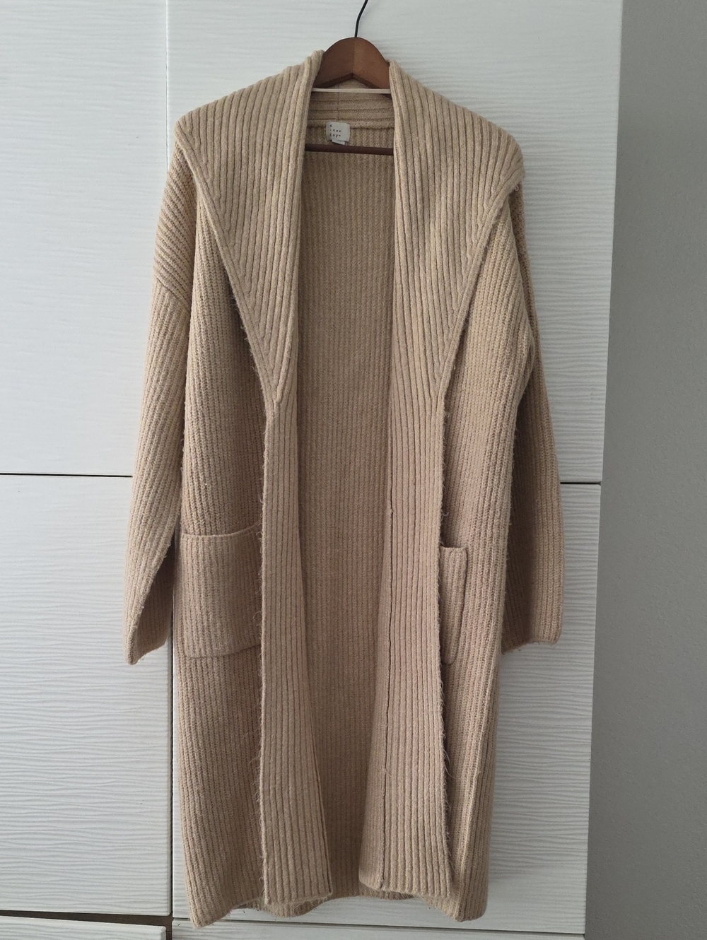 a new day Beige Ribbed Open-Front Long Cardigan
